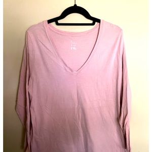 Pink V-neck top